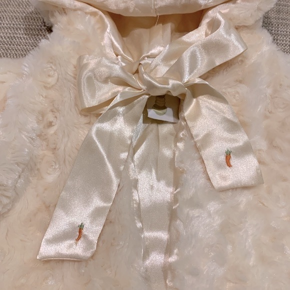 Bunny Dress Coat Baby 9–12 Mo soft fuzzy sweater satin-like Easter Spring dressy - Picture 4 of 16